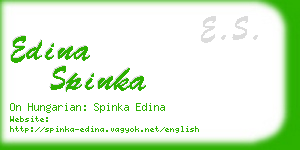 edina spinka business card